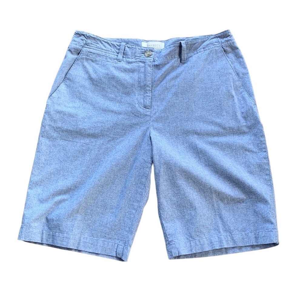 Talbots WOMENS LIGHT BLUE SHORTS POCKETS BUTTON AND ZIP FLY SIZE 8